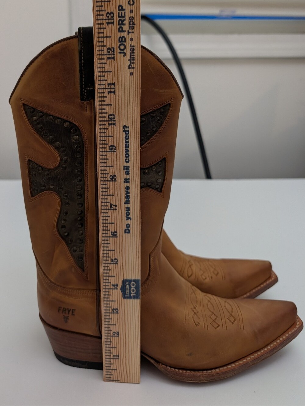 Frye Daisy Duke Studded Cowboy Boots Women's 8.5 Goodyear Welt Brown - Picture 7 of 12